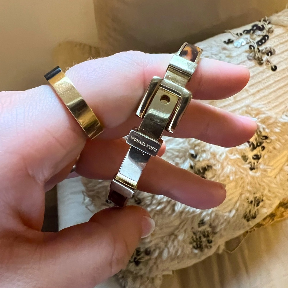 Michael Kors Gold and Tortoise shell buckle bracelet early 2000s